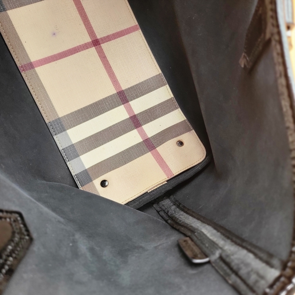 Burberry Supernova Check Coated Canvas Patent Leather Nickie Tote..Auth.. W/COA - Picture 9 of 16